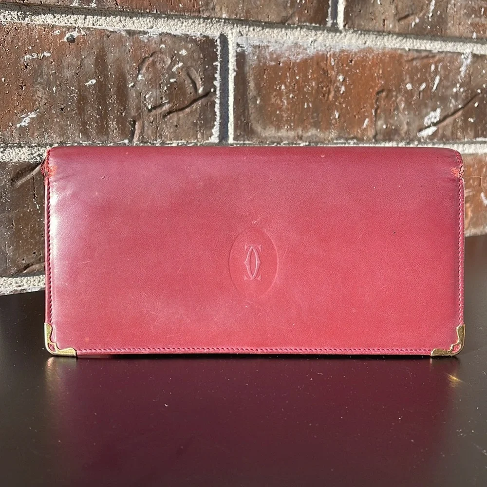 Vintage Cartier Leather Chamber Long Wallet